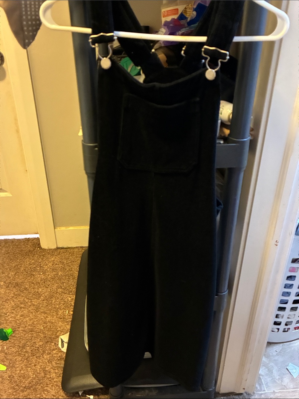 Polagram Black Wide-Leg Overall dress with Front Pocket